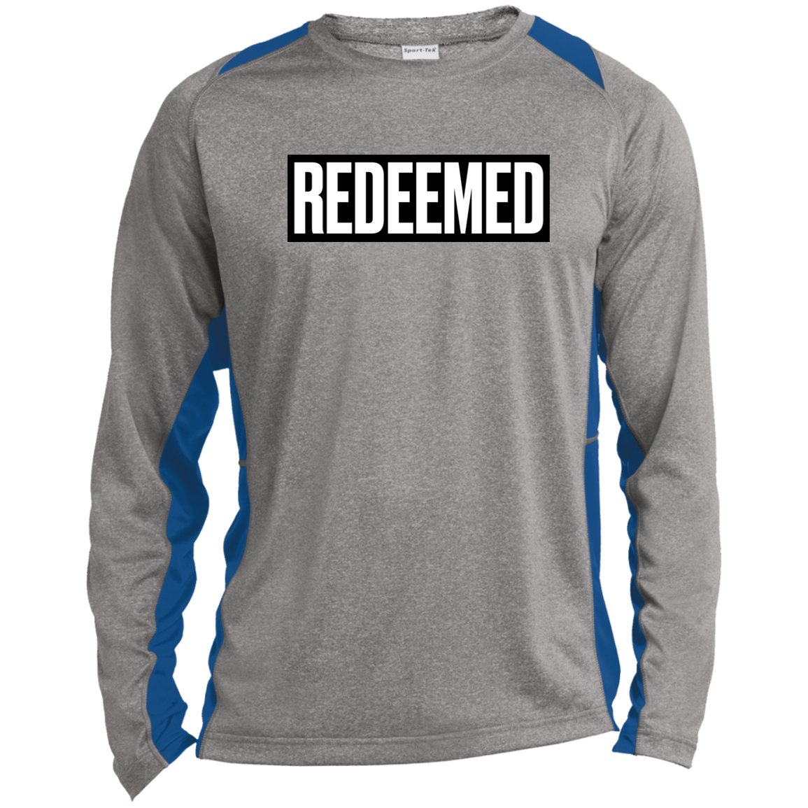 REDEEMED Long Sleeve Heather Colorblock Performance Tee