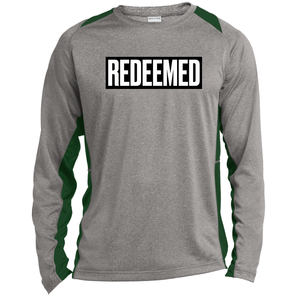 REDEEMED Long Sleeve Heather Colorblock Performance Tee