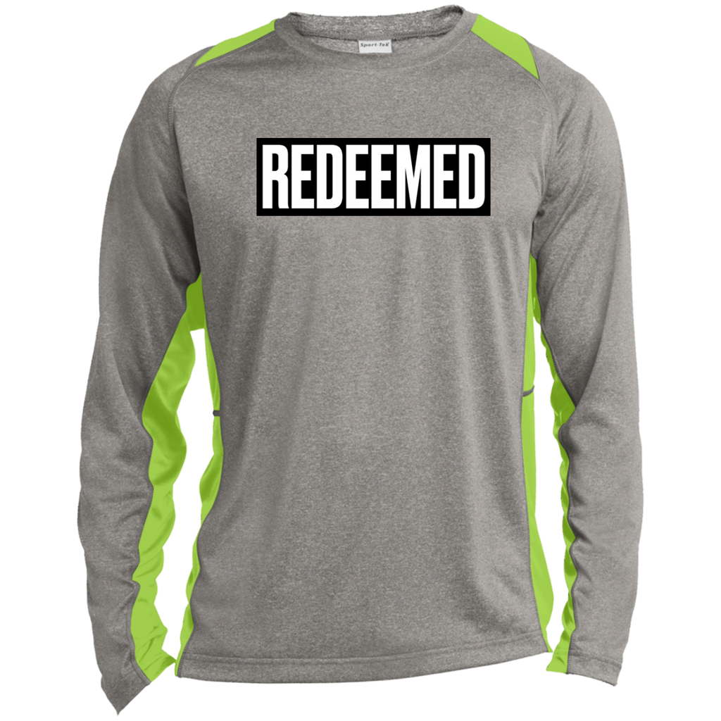 REDEEMED Long Sleeve Heather Colorblock Performance Tee
