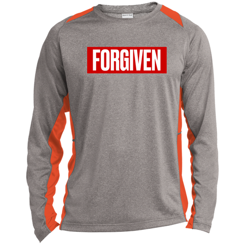 FORGIVEN Long Sleeve Heather Colorblock Performance Tee